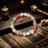 1-1 Natural Clear Crystal & Strawberry Quartz Bracelet
