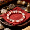 1-3 Natural Clear Crystal & Strawberry Quartz Bracelet