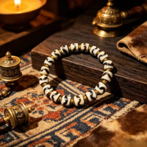 Tibetan Wave Dzi Bead Bracelet