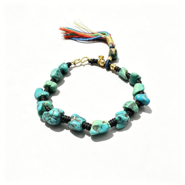 Tibetan Rough Turquoise Braided Bracelet Tibetan Rough Turquoise Braided Bracelet